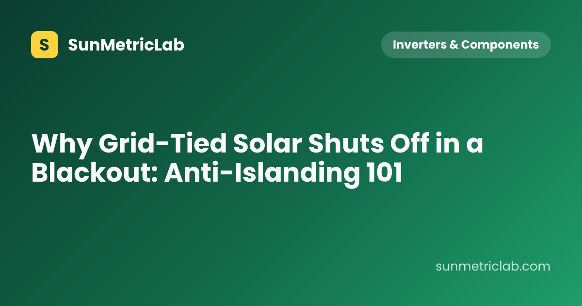 Why Grid-Tied Solar Shuts Off in a Blackout: Anti-Islanding 101