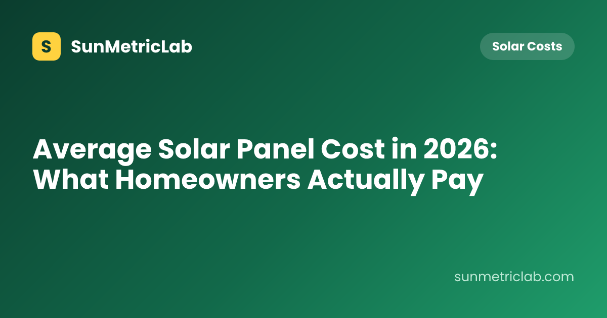 Average Solar Panel Cost in 2026: What Homeowners Actually Pay