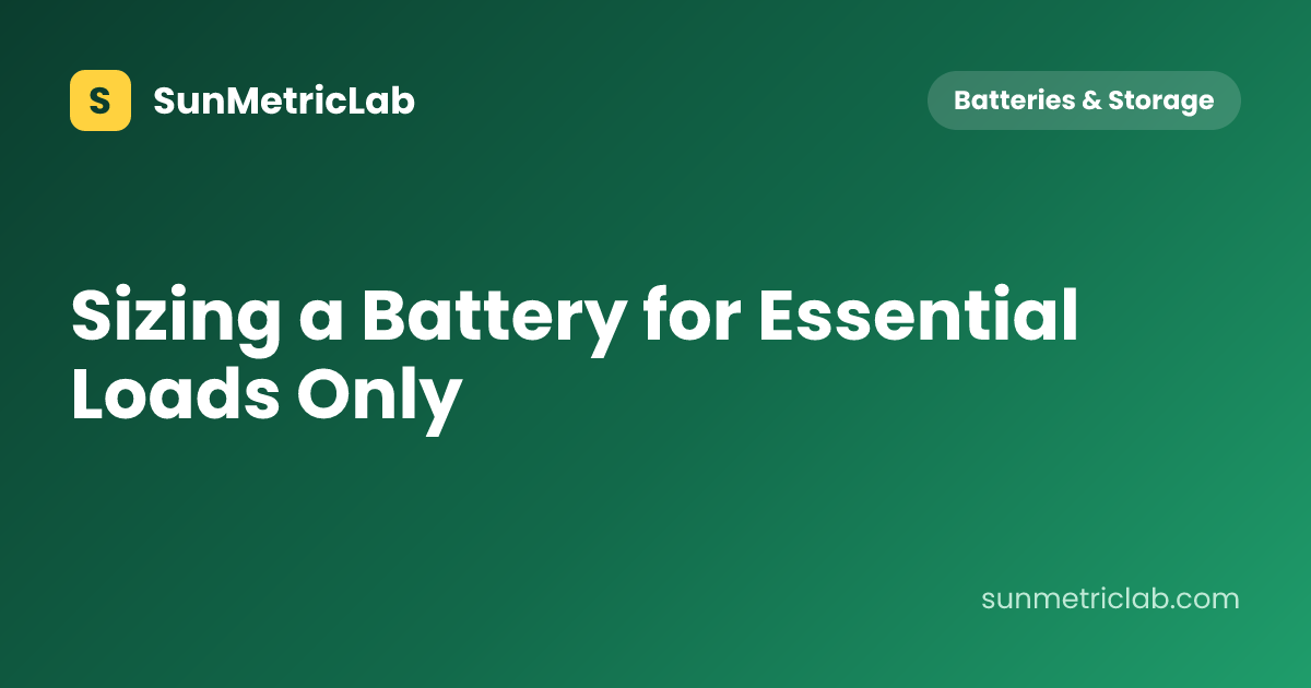 Sizing a Battery for Essential Loads Only