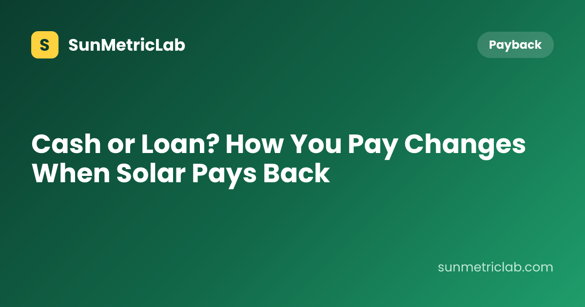Cash or Loan? How You Pay Changes When Solar Pays Back