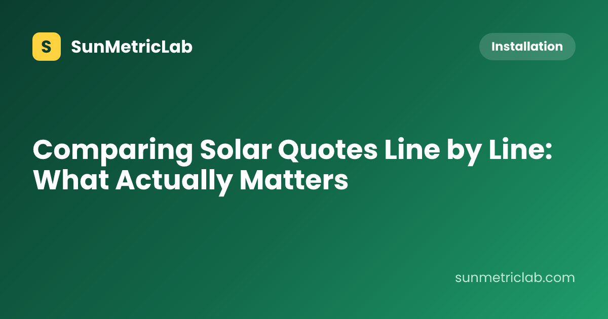 Comparing Solar Quotes Line by Line: What Actually Matters
