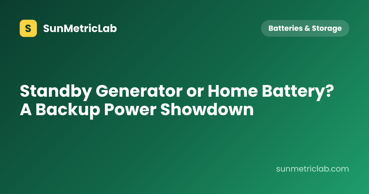 Standby Generator or Home Battery? A Backup Power Showdown