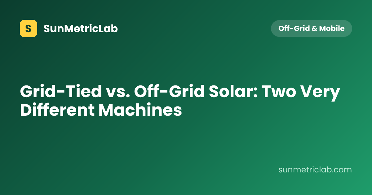 Grid-Tied vs. Off-Grid Solar: Two Very Different Machines
