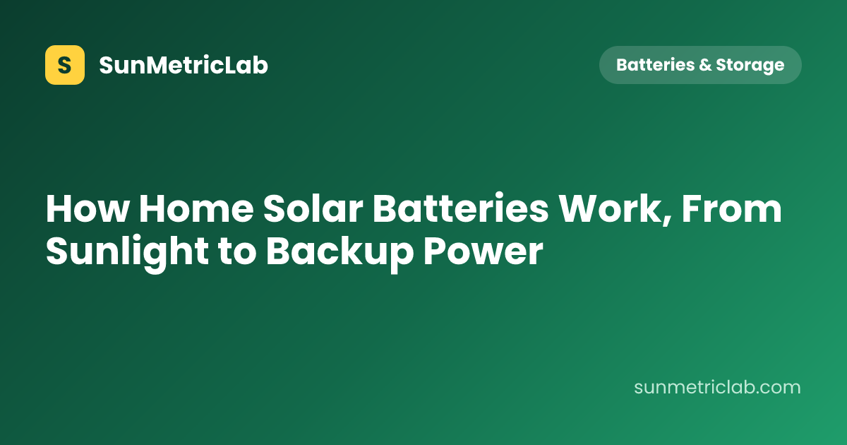 How Home Solar Batteries Work, From Sunlight to Backup Power