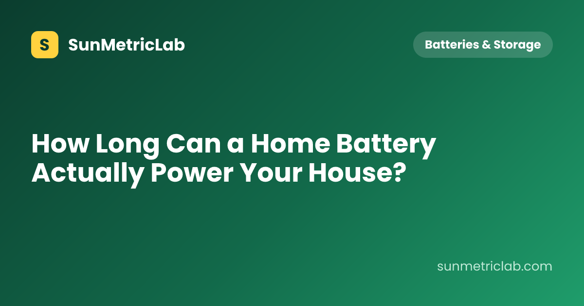 How Long Can a Home Battery Actually Power Your House?
