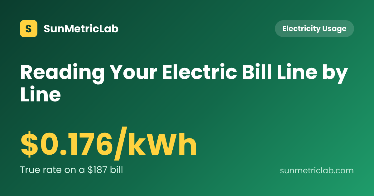 Reading Your Electric Bill Line by Line