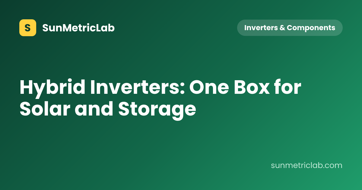 Hybrid Inverters: One Box for Solar and Storage