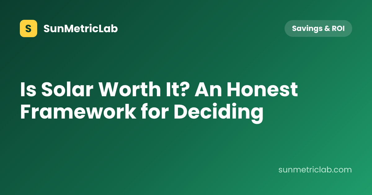 Is Solar Worth It? An Honest Framework for Deciding