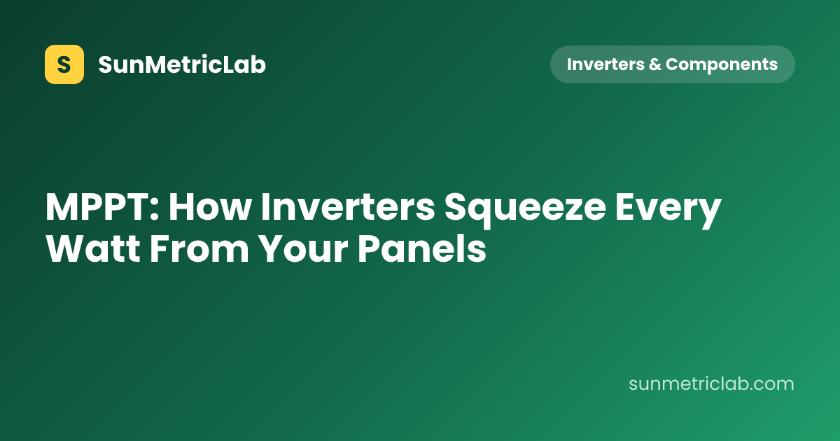 MPPT: How Inverters Squeeze Every Watt From Your Panels