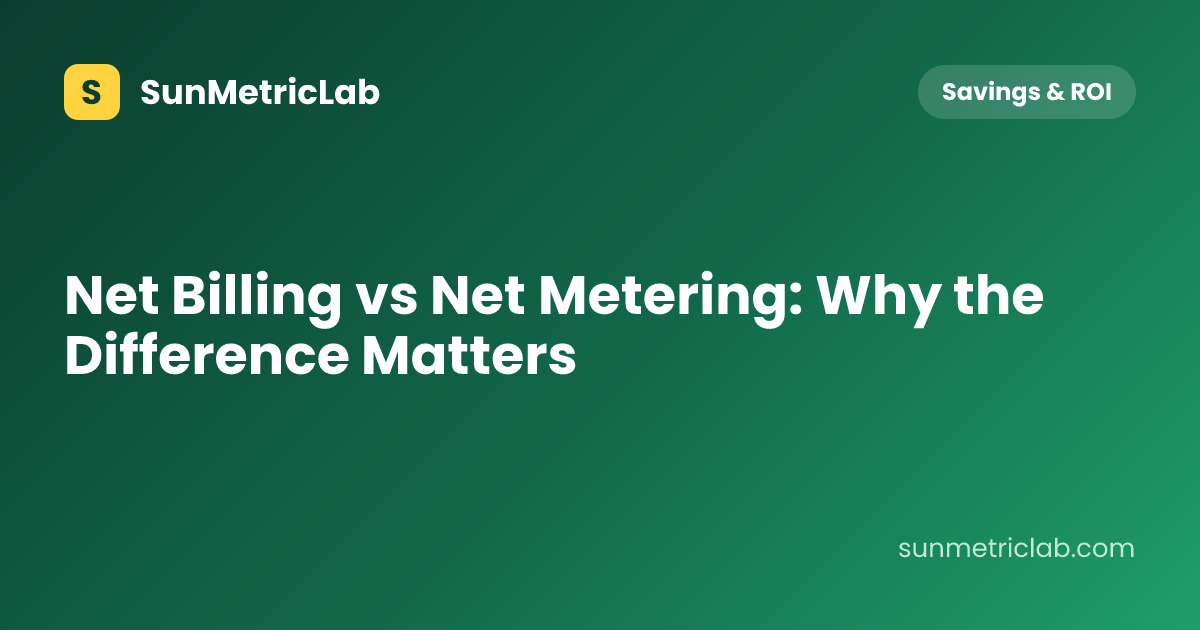 Net Billing vs Net Metering: Why the Difference Matters