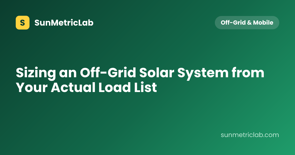 Sizing an Off-Grid Solar System from Your Actual Load List