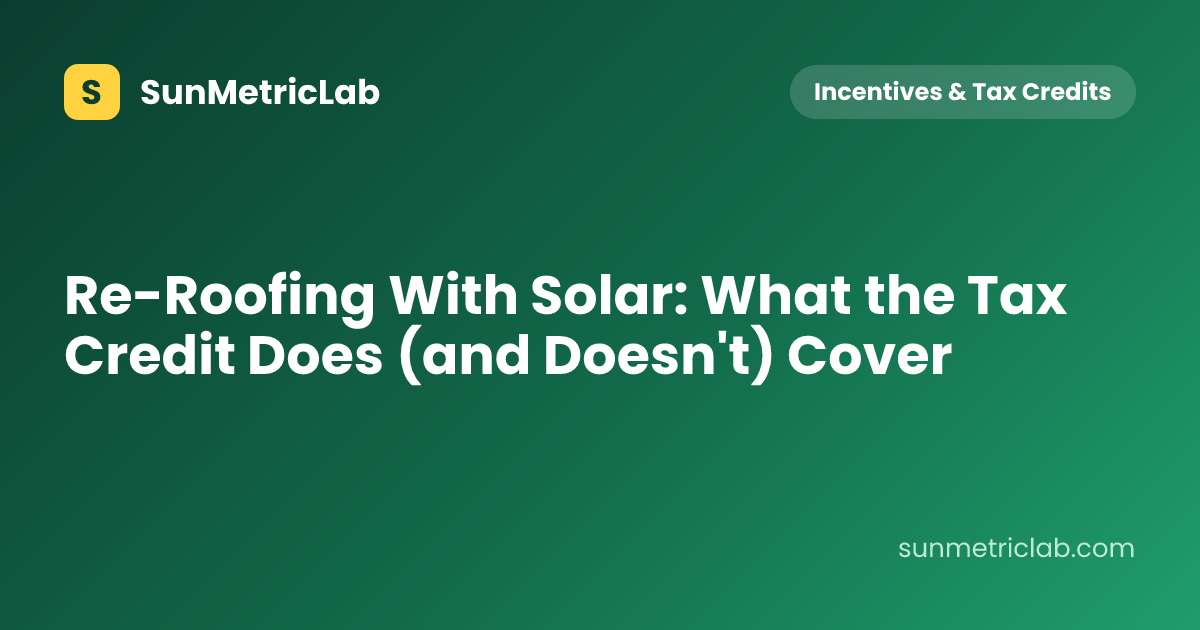 Re-Roofing With Solar: What the Tax Credit Does (and Doesn't) Cover
