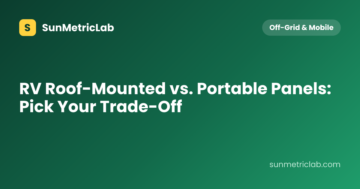 RV Roof-Mounted vs. Portable Panels: Pick Your Trade-Off
