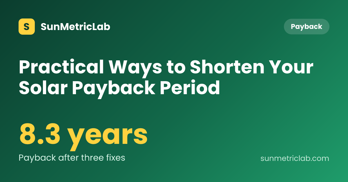 Practical Ways to Shorten Your Solar Payback Period