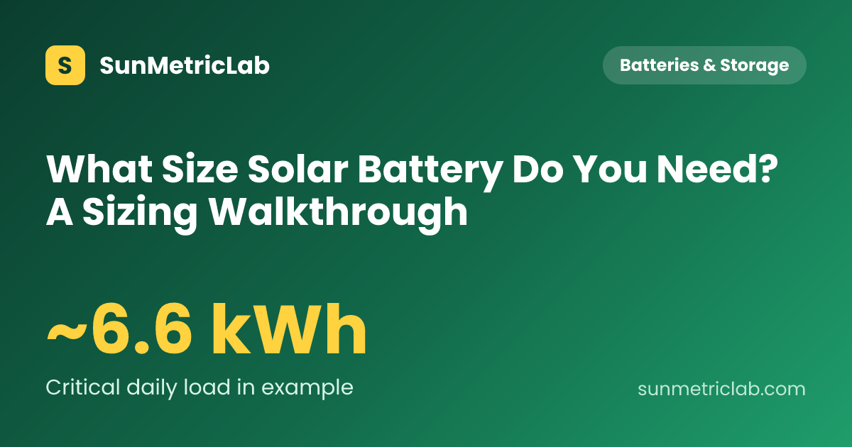 What Size Solar Battery Do You Need? A Sizing Walkthrough