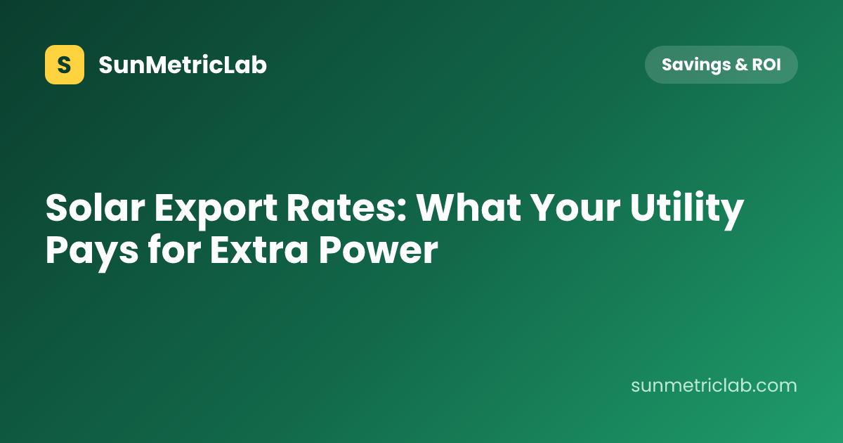 Solar Export Rates: What Your Utility Pays for Extra Power