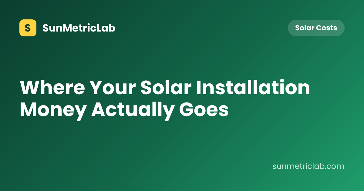 Where Your Solar Installation Money Actually Goes