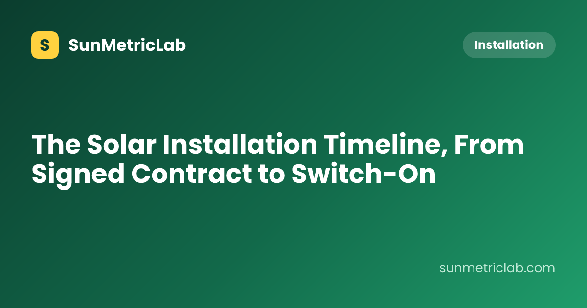 The Solar Installation Timeline, From Signed Contract to Switch-On