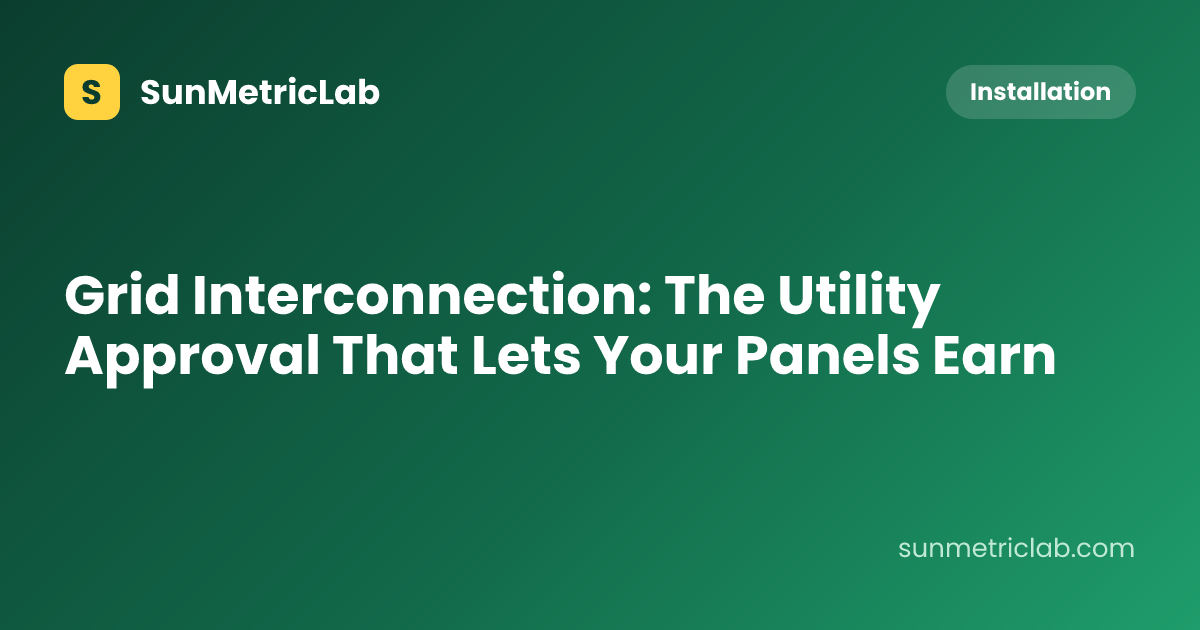 Grid Interconnection: The Utility Approval That Lets Your Panels Earn