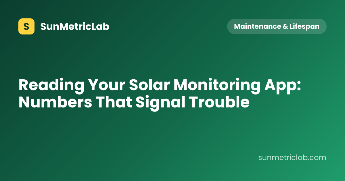 Reading Your Solar Monitoring App: Numbers That Signal Trouble