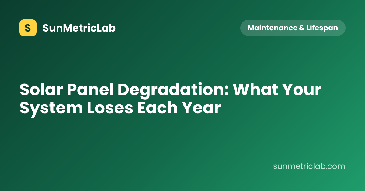 Solar Panel Degradation: What Your System Loses Each Year