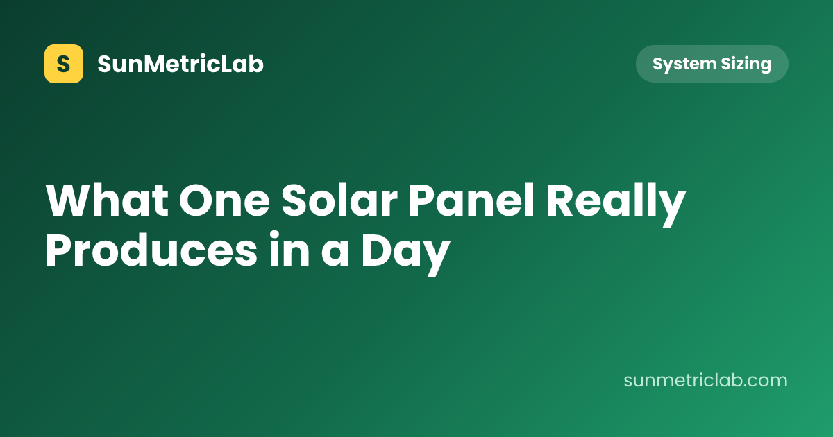 What One Solar Panel Really Produces in a Day