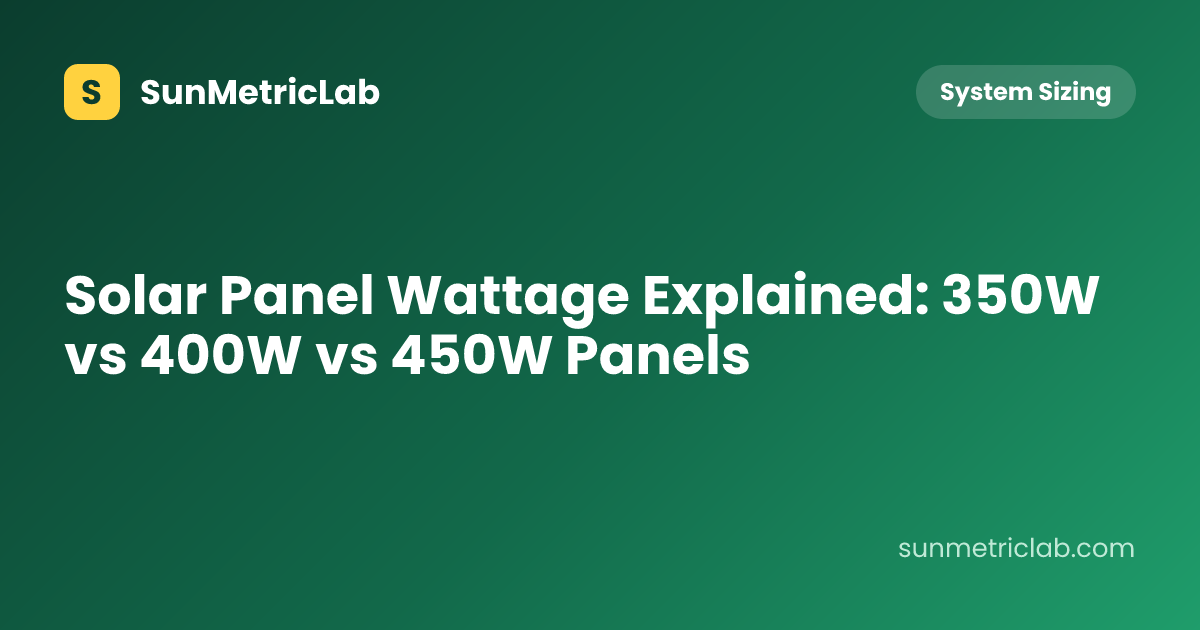 Solar Panel Wattage Explained: 350W vs 400W vs 450W Panels