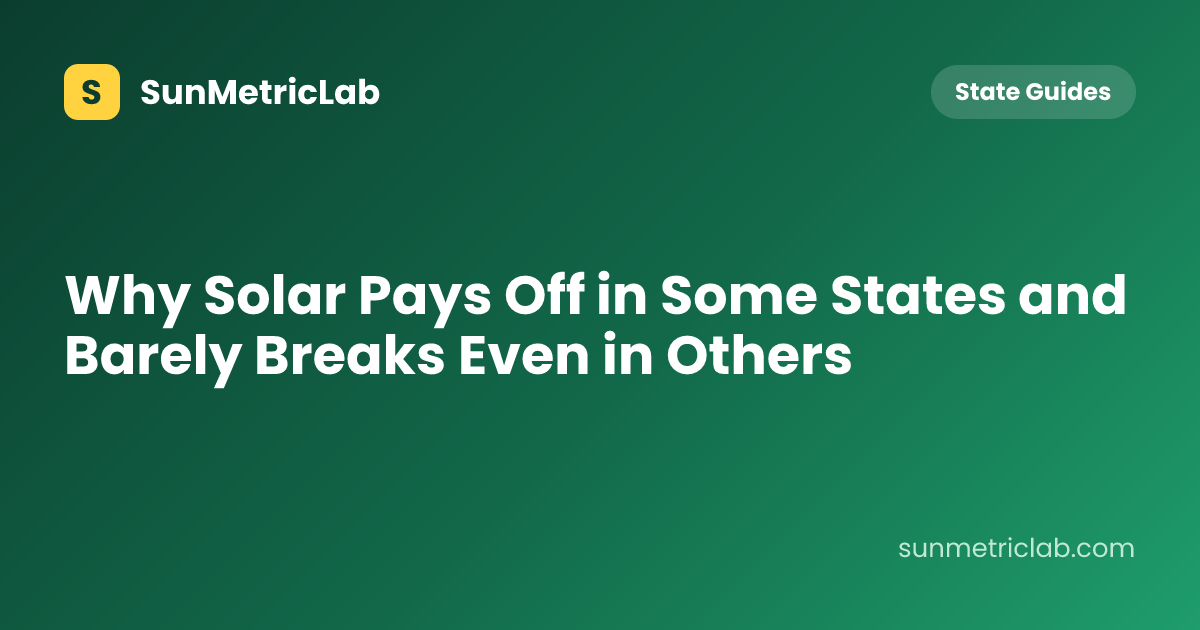 Why Solar Pays Off in Some States and Barely Breaks Even in Others