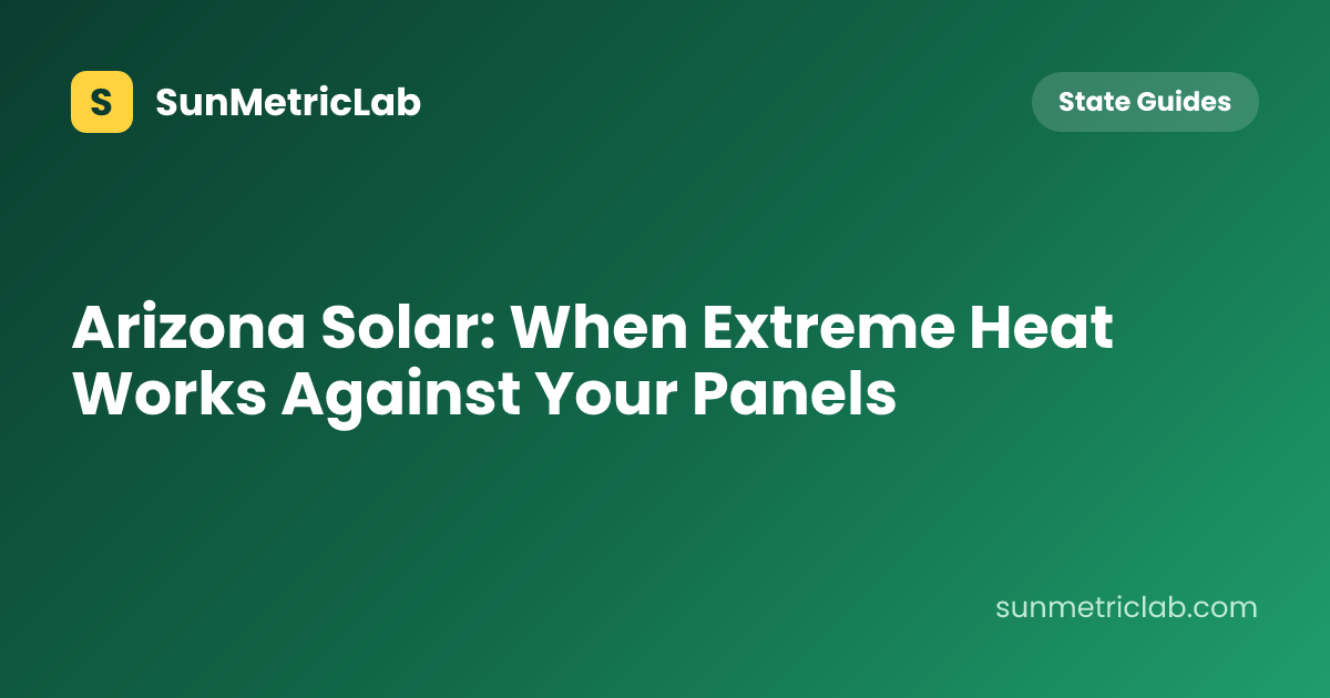 Arizona Solar: When Extreme Heat Works Against Your Panels