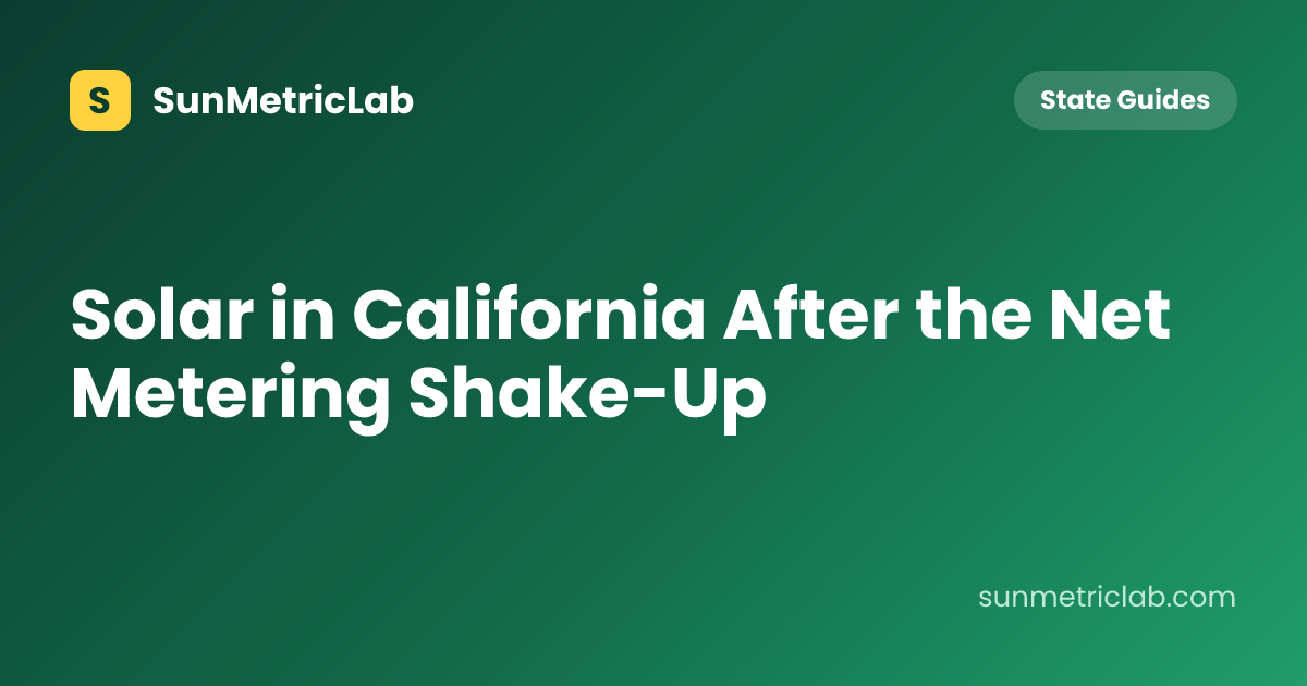 Solar in California After the Net Metering Shake-Up