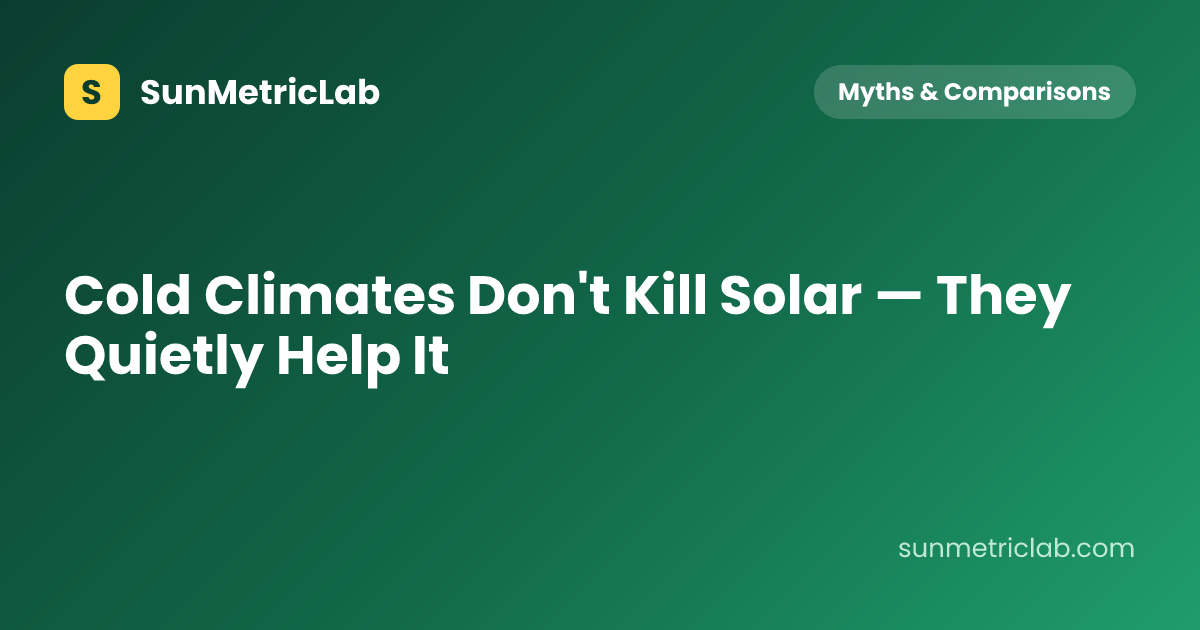 Cold Climates Don't Kill Solar — They Quietly Help It