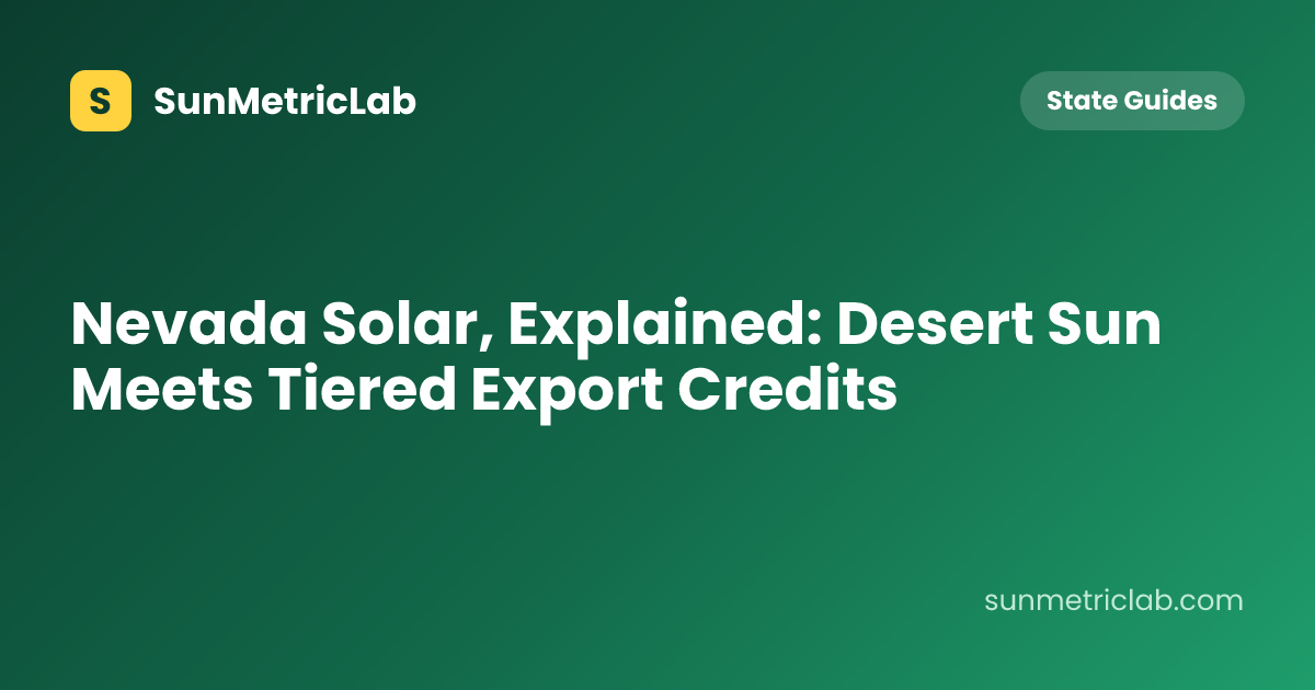 Nevada Solar, Explained: Desert Sun Meets Tiered Export Credits