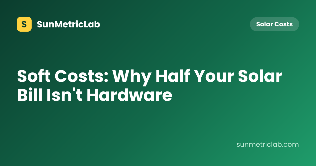 Soft Costs: Why Half Your Solar Bill Isn't Hardware