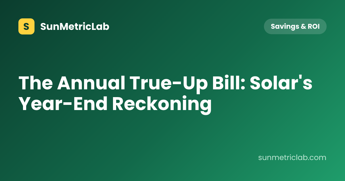 The Annual True-Up Bill: Solar's Year-End Reckoning