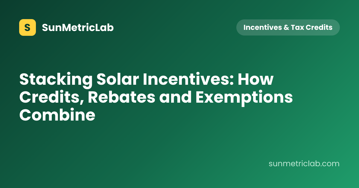 Stacking Solar Incentives: How Credits, Rebates and Exemptions Combine
