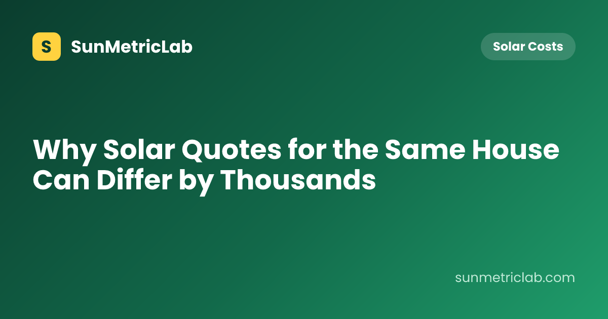 Why Solar Quotes for the Same House Can Differ by Thousands